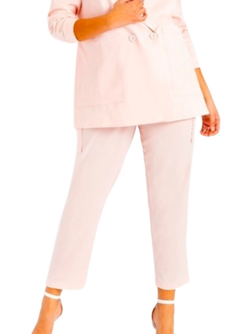 Eloquii Blush Pink Satin Cargo Pants Womens 18 Chic Feminine Modern Office Work